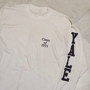 VTG Yale University Class Of 1971‎ Mens XL Single Stitch USA Bulldogs Shirt 70s